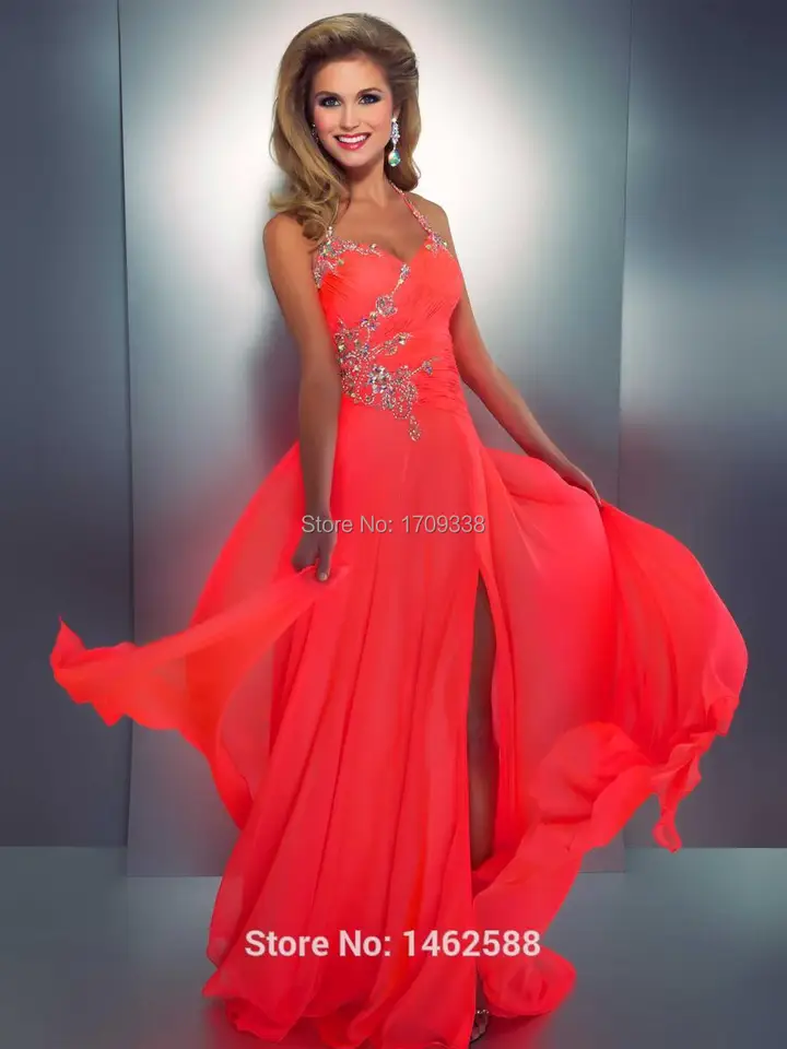 neon prom dress