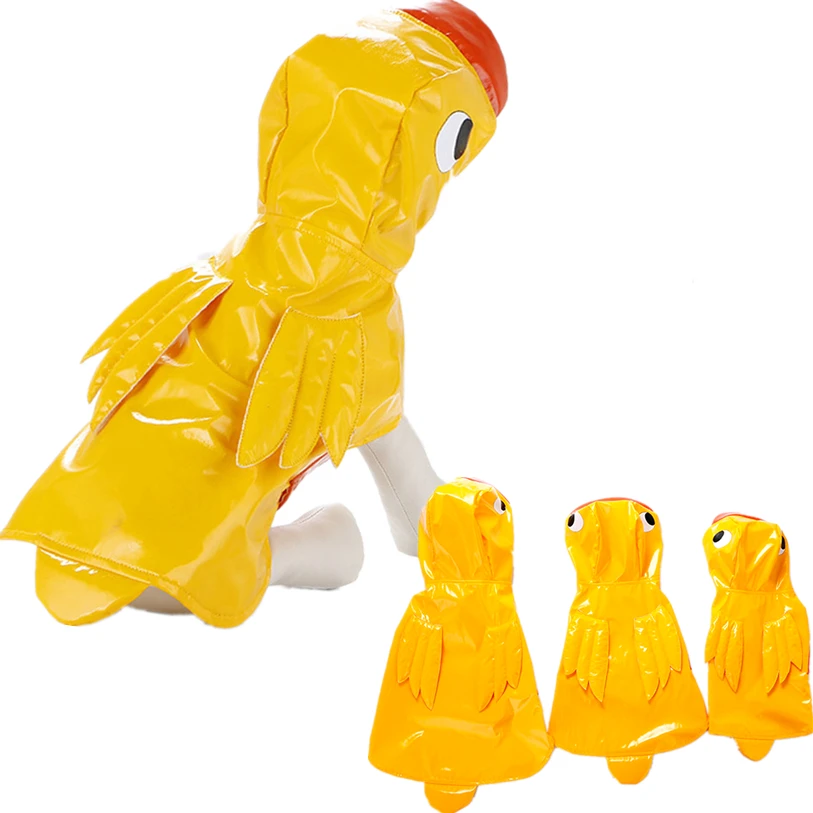 Lovely Duck Raincoat for Dogs Cosplay Dog Raincoat Waterproof Hooded