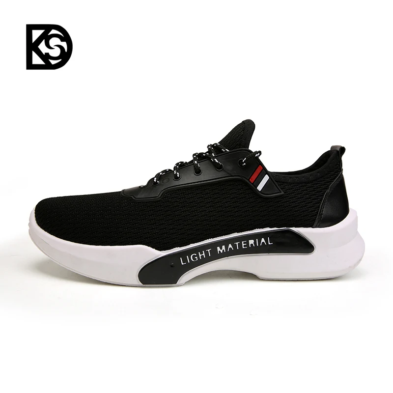 KSD Men Lace Up Running Shoes Outdoor Sport Adult Youth Gym Shoes Black