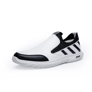 

Mens loafers driving shoes pu leather Light casual shoes slip-on striped spring autumn white sneakers men waterproof push size