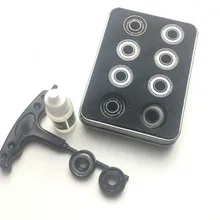 Free shipping 16pcs Ceramic inline speed skate 7 balls bearings 608 8*22*7mm ABEC11 FreeLine Skate bearing roller skate wheels freeline pro skates drift skate plates with pu wheels maple deck