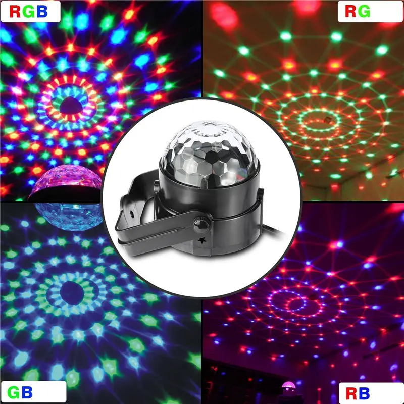 Wrumava RGB сценический светильник ing Effect кристалл магический шар лампа светодиодный сценический светильник диско-клуб DJ Лазерный светильник для вечеринки Звуковое управление DMX шоу