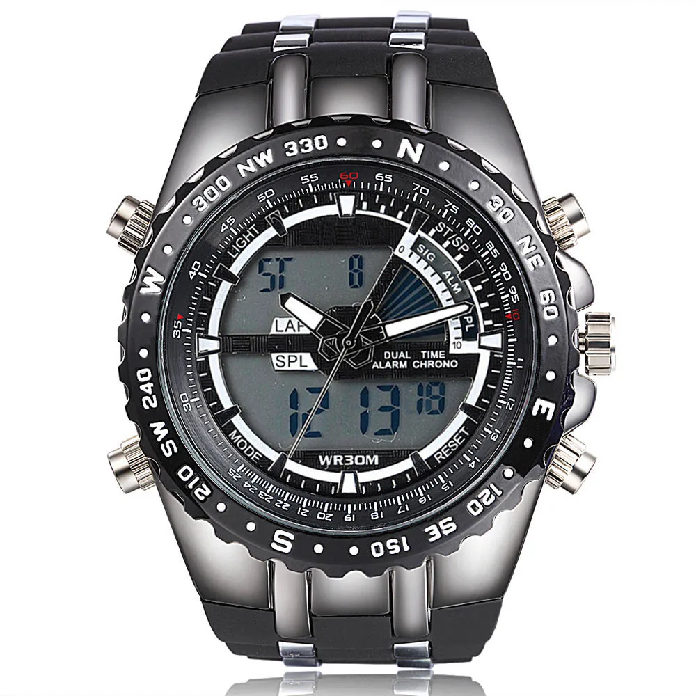 

relogios masculinos Luxury Brand Waterprrof Men's Watches Quartz Analog Digital LED Army Military Sport Watch Male