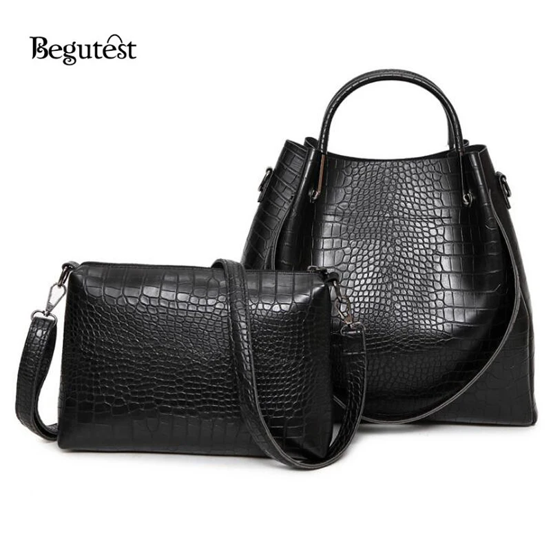 

2017 Korean Fashion Women Alligator Composite Bags High Quality PU Leather Woman Shoulder Bags Ladies Messenger Bag Feminina
