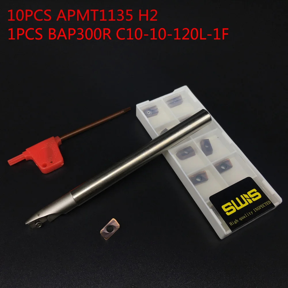 10 шт. APMT1135 H2 + 1 мм BAP300R C10 120L 1F фреза держатель лица мельницы черновой рабочих P m K| |