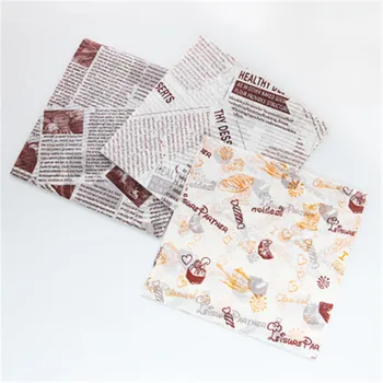 

50Pcs Oil-proof wax paper for food wrapper Paper Bread Sandwich Burger Fries Wrapping Paper Baking Tool Food Grade Wrapper Paper