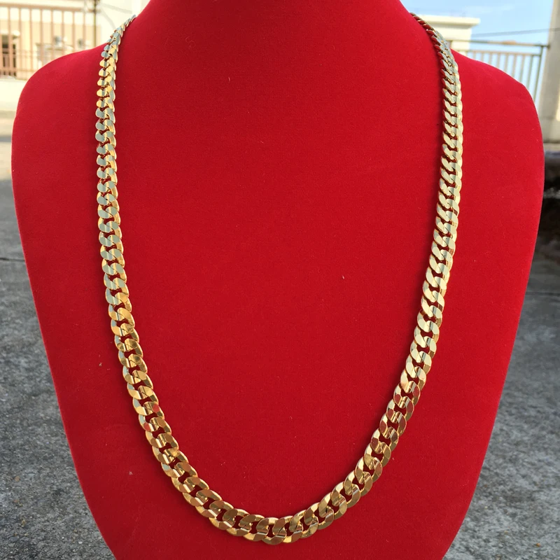 2017 Fashion Cool Men Necklace Water Resistant Gold Necklace Men Long