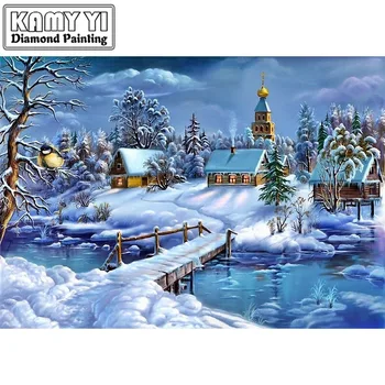 

Full square diamond 5D DIY diamond painting Winter snow diamond embroidery Cross Stitch Rhinestone mosaic decoration