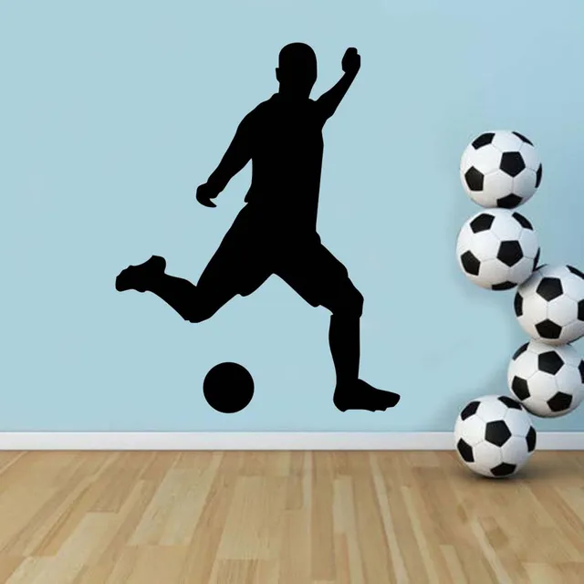 Football Soccer Player Playing Soccer Vinyl Wall Stickers Self Adhesive Wallpaper Sport Art Murals For Kids Football Soccer Player Playing Soccer Vinyl Wall Stickers Self Adhesive Wallpaper Sport Art Murals For Kids
