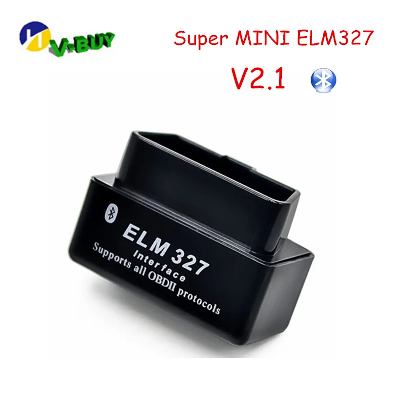 100 шт./лот DHL черный цвет Супер Мини ELM327 Bluetooth V2.1 OBD2 диагностический инструмент ELM 327 Bluetooth Авто OBD2 сканер кода