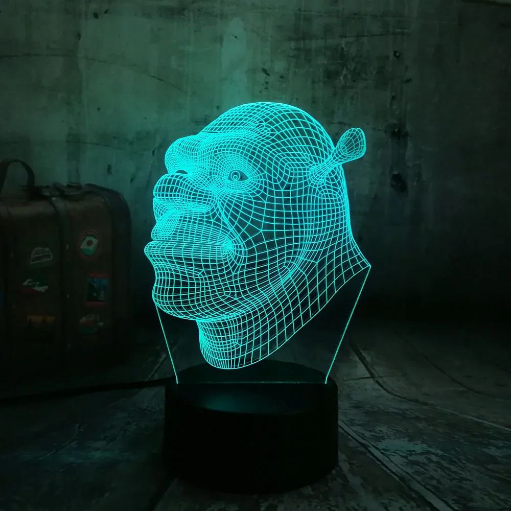 Nuevo 2019 Shrek lámpara LED 3D Visual Led noche luces niños táctil USB Mesa Lampara como además los siguientes modelos bebé dormir de luz de la noche