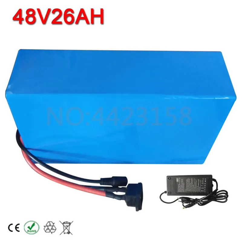 48 V 2000 W аккумулятор 48 V 26AH Электрический велосипед батарея 48 V 25AH литиевая батарея с 50A BMS+ 54,6 V зарядное устройство бесплатно