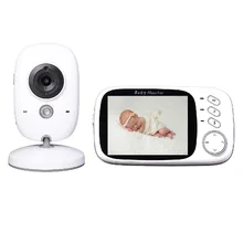 Baby Monitor 3.2 inch LCD IR Night vision 2 way talk Lullabies Temperature monitor Multi-language baby monitor radio babysitter