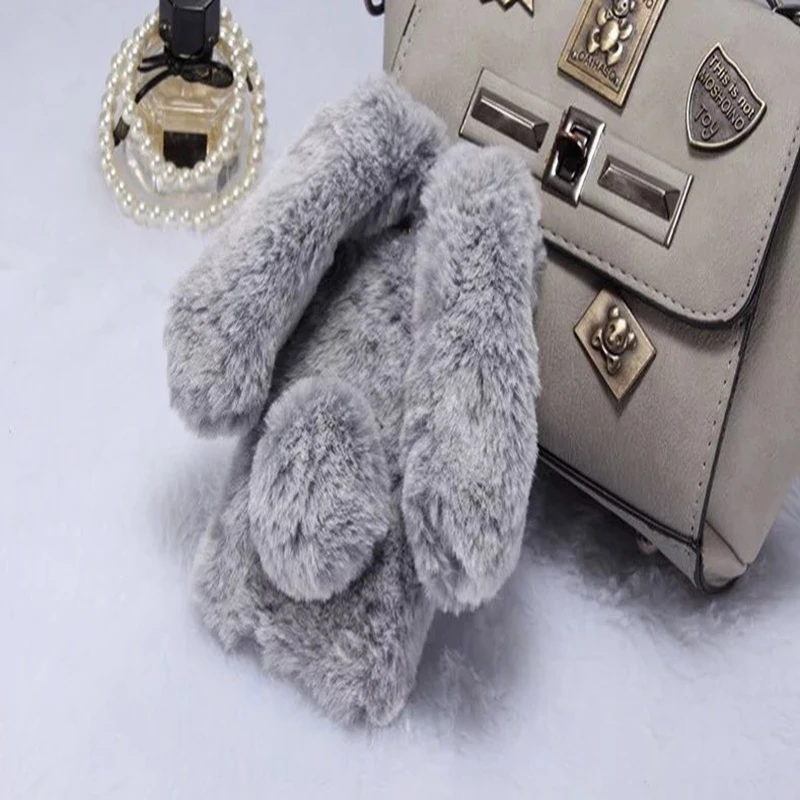 

Cute Bunny Plush Case For Coque Apple iPhone 7 Plus Case Soft Silicon Rabbit Furry Back Cover For Funda iPhone 7 Plus 7Plus Case