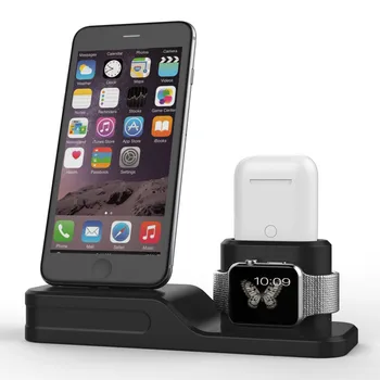 

For iPhone X 7 iPhone 6S 8 Plus Silicone Charging Dock Holder Stand For Apple Watch Charger stand Dock Station For Apple Airpods