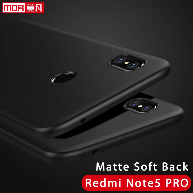 Чехол для xiaomi redmi note 5 pro матовый чехол ультра-тонкий мягкий силиконовый черный тонкий чехол глобальная версия xiaomi redmi note 5 Чехол