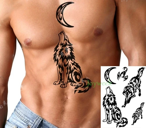 Водостойкая временная татуировка наклейка Ворон Тигр Ганеша волк лес тату наклейка s флэш-тату поддельные татуировки для женщин мужчин 7 - Цвет: Белый