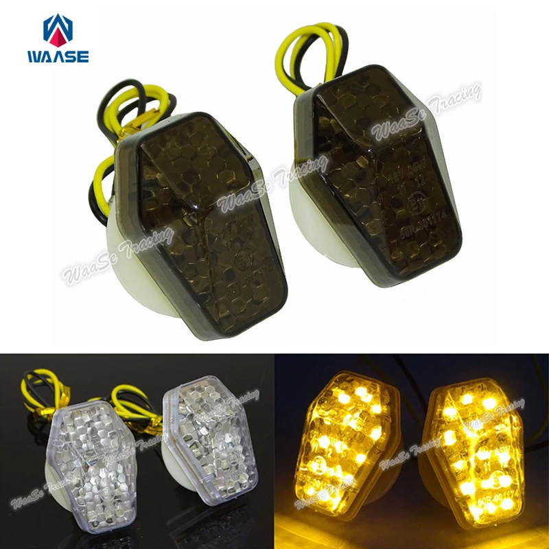 

waase LED Flush Mount Turn Signal Indicator Light Blinker For Suzuki GSXR 600 750 1000 SV 650 650S 1000 1000S Bandit 600S