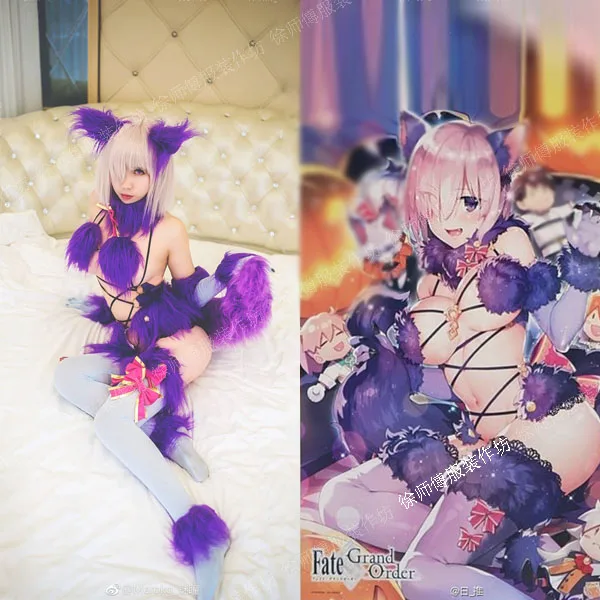 

[Customize]+Ears+Tail+Socks Anime Fate Matthew / Jeanne Sexy Fury Fox Halloween Cosplay costumes for women NEW 2018 free ship