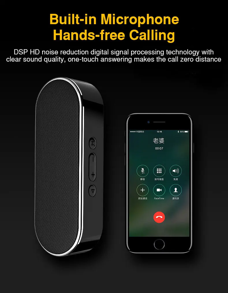 Speakers Mini HiFi Wireless Bluetooth Speaker Bass Stereo Sound Portable Speaker With MIC For Phone Support AUX TF Card USB Disk (8)