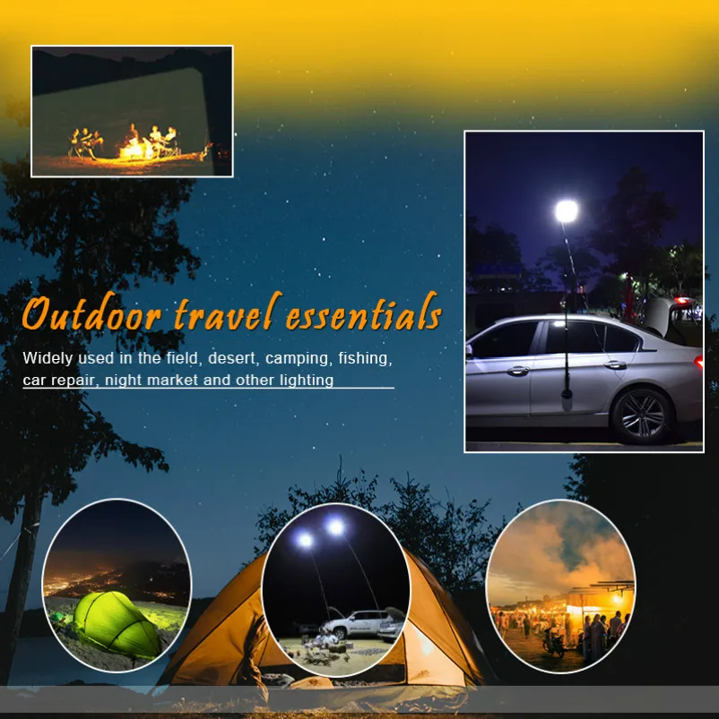 35W 3M telescopic pole portable searchlight Variable colour lampara led rechargeable camping tent work light for Road - Цена: 5 531,61 руб.