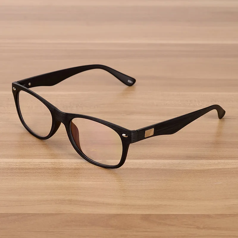 

Retro Eyeglasses Optical Frames With Clear Lens Glasses Wooden Imitation Oval Wood Brown Eyewear Frames Spectacle Women Men
