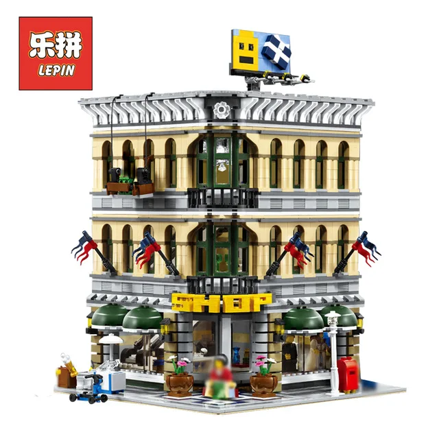 LEPIN 15005 Street View Series Model Building Kits Blocks Bricks City Grand Emporium Set DIY Large Children Toys legoingly Gift