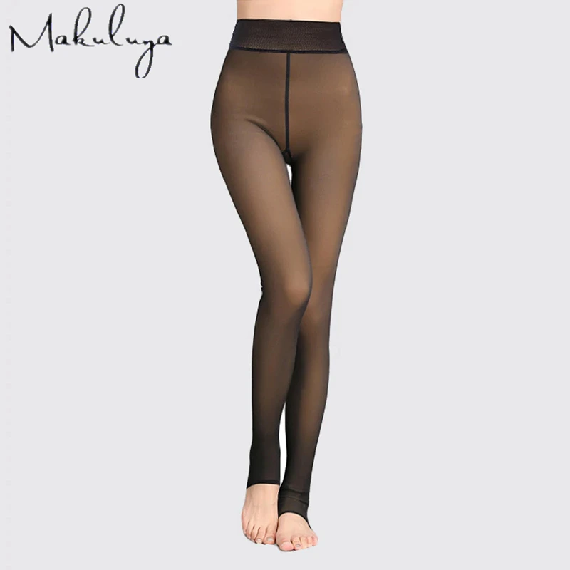 

Makuluya New Arrivals Magic Soft Winter Leggings Super Warm Lock Hot Air Thickening Velvet Similar Skin Women Leggings Slim QW32