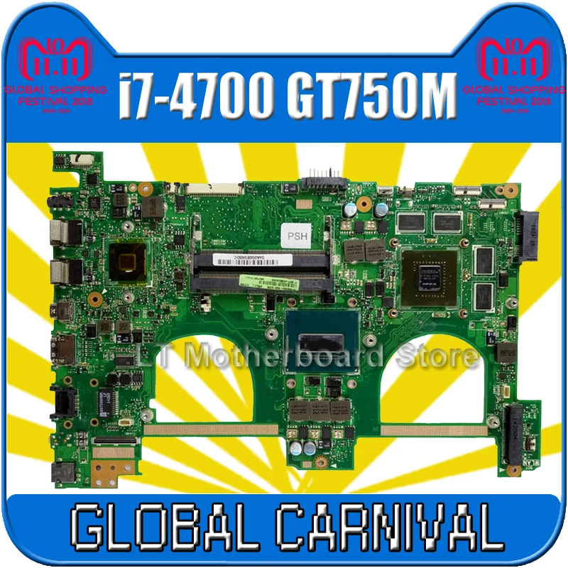

N550JV Motherboard ASUS Q550JV G550J G550JK N550JV N550JV N550J Laptop Motherboard REV2.0 i7-4700HQ GT750M DDR3 HM86 test ok