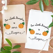 На заказ Тыква один детский осенний день рождения попкорн конфеты буфет леденец мешочки для вечеринки перед рождением ребенка пекарня печенья пончик подарочные пакеты