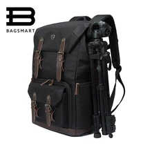 BAGSMART Canvas&Leather Retro Camera Bag NATIONAL GEOGRAPHIC NG5070 Camera Backpack Black Travel Camera Backpack Photography Bag