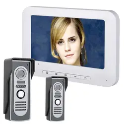7 дюймов TFT видео-телефон двери дверной звонок Домофон комплект 2-Камера 1-монитор Ночное видение с HD 700TVL Камера