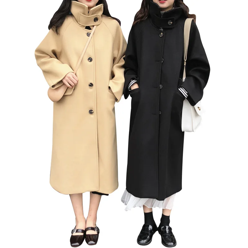 Manteau femme новое плотное шерстяное ветрозащитное пальто женская верхняя одежда с