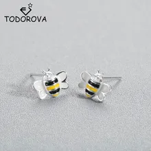 Todorova модные милые серьги-гвоздики Пчелка для женщин медовые серьги в виде пчел уникальный дизайн крошечное животное серьги женский подарок