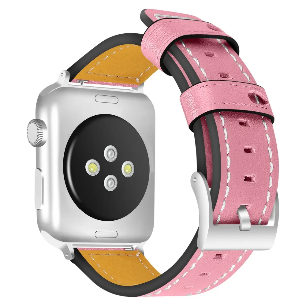 

Joyozy Leather Watch Band for Apple Watch 38mm 42mm Series 1 Series 2 Series 3 Sport, Edi Strap Fashion Wrist Watch Bracelet