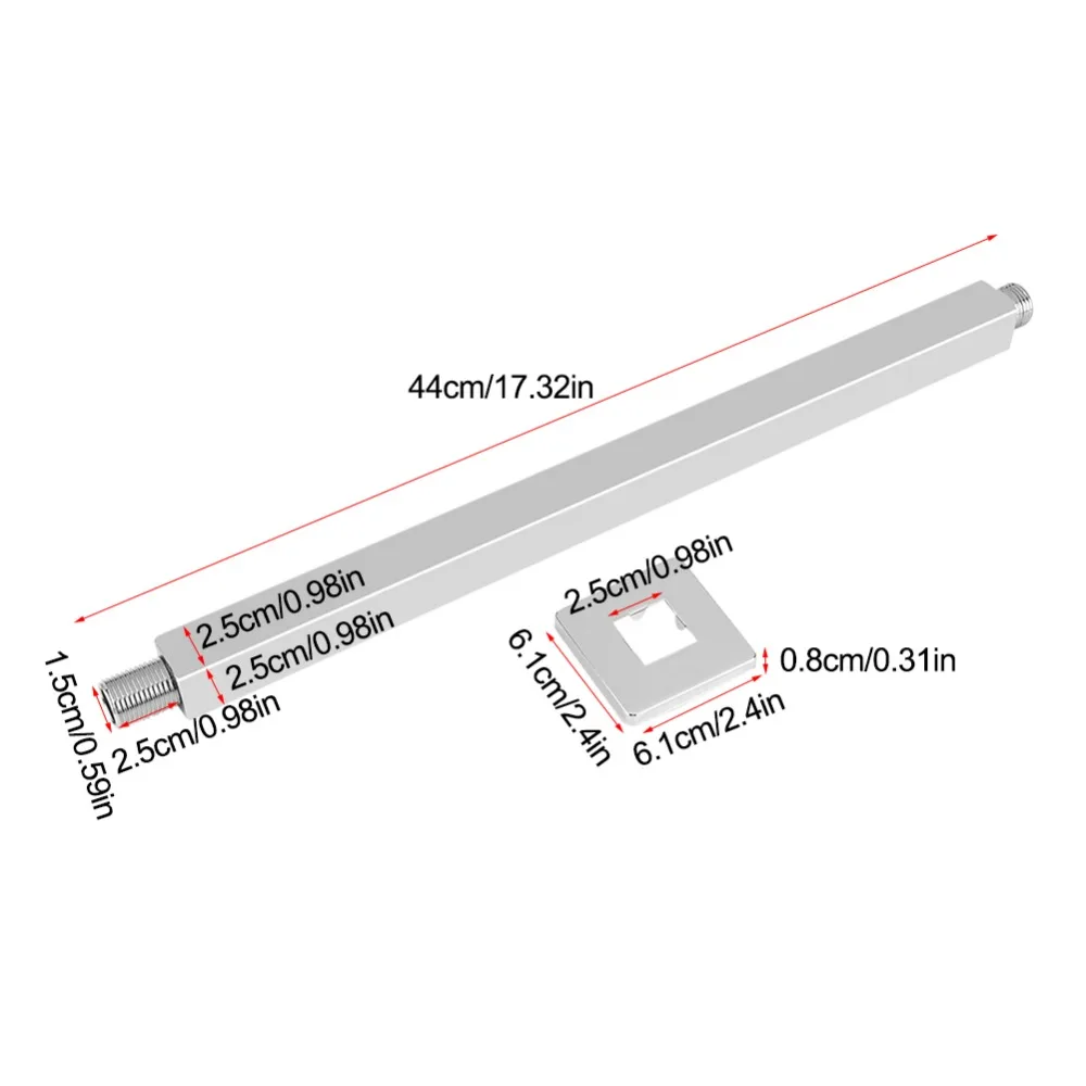 201, нержавеющая сталь, квадратный потолок, дождевой Душ, удлинитель, настенный, для ванной комнаты, для душа, крепление на руку, основание, держатель для душевой головки