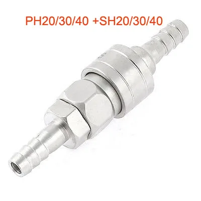 

1PC Pneumatic Air Tube Push in Quick Coupler Fittings Joint Silver Tone PH20/30/40 +SH20/30/40