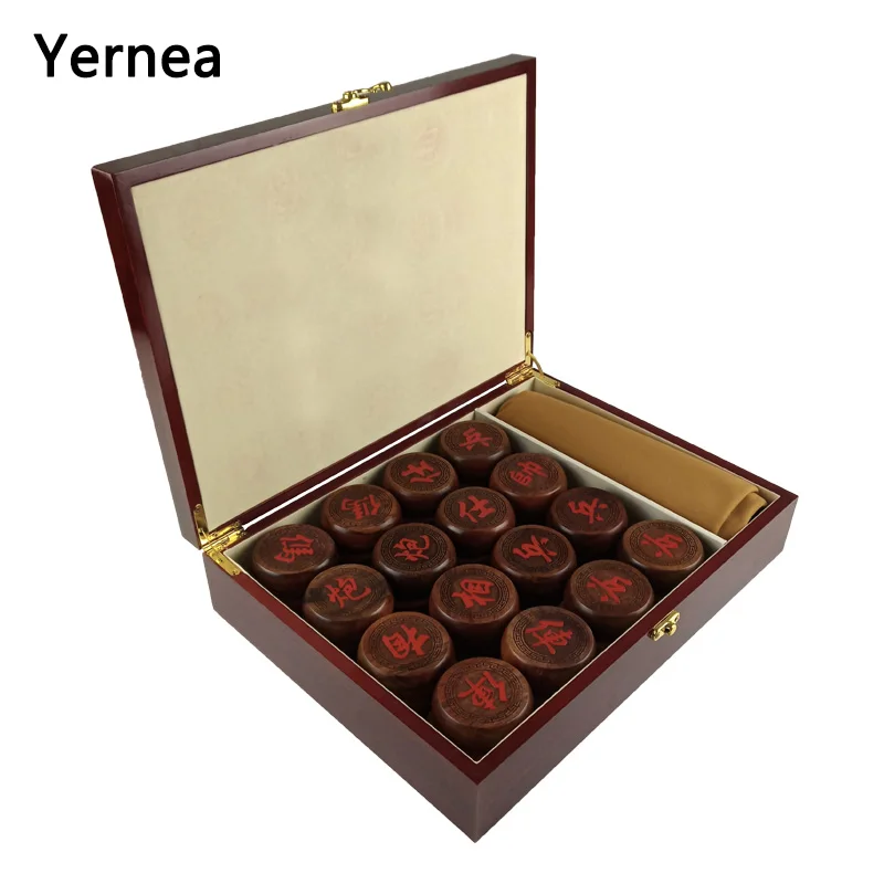 

Yernea High-quality Chinese Wooden Chess Game Set Soft Leather Chessboard Solid Wood Rosewood Chess Pieces Superior Quality