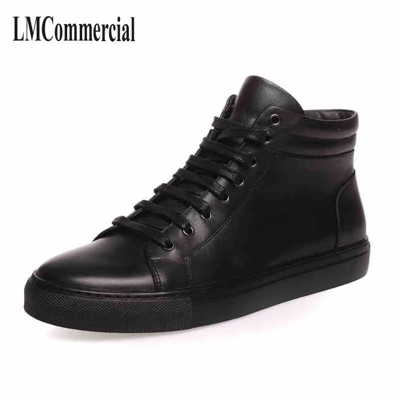 

2017 Europe warm winter leather shoes casual shoes British Korean fashion boots Martin male boots
