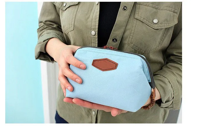 Корейская мини-сумка для хранения для путешествий, практичный органайзер для макияжа, сумка-держатель, косметичка, сумки, 4 цвета, размер 16x12 см