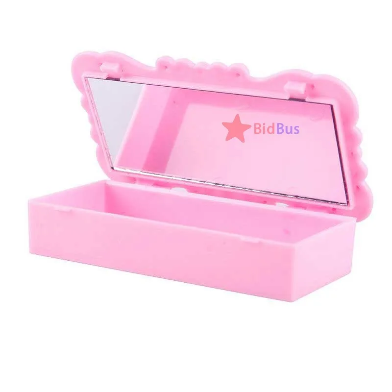 Bidbus Fast Rose Eyelashes Rings Jewelry Storage Mirror Box Makeup Case |