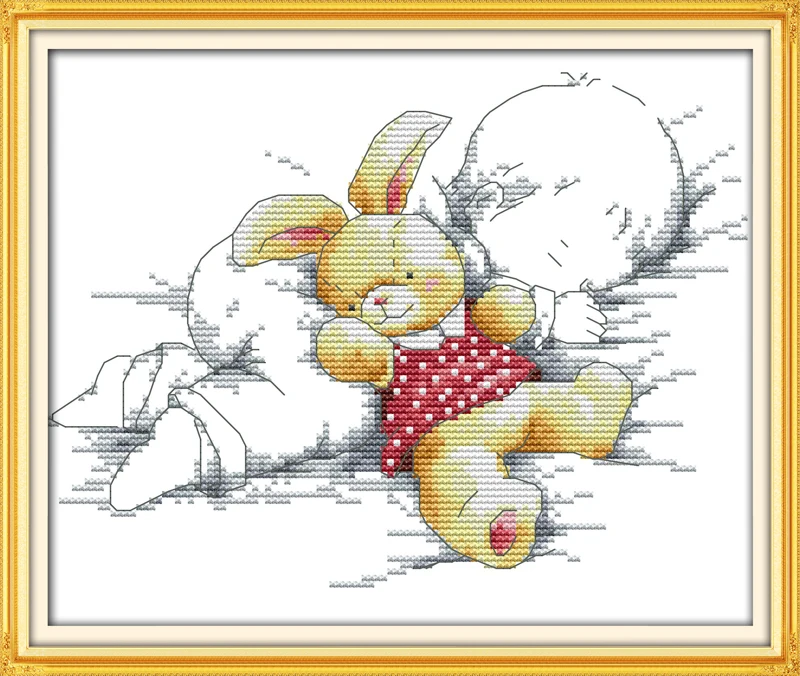 

The Baby Asleep Counted Cross Stitch 11CT 14CT Cross Stitch Set Unfinished cartoon Cross-stitch Kits Embroidery Needlework