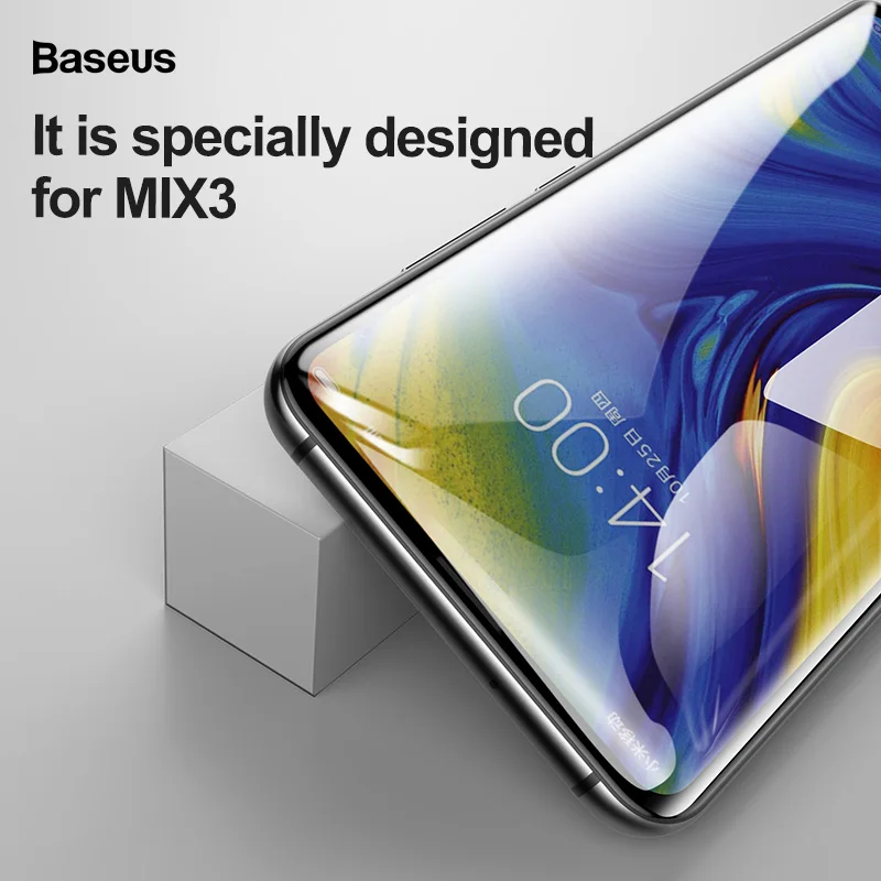 Тонкое защитное стекло Baseus 0,3 мм для Xiaomi Mix 3 Защита экрана 9H Защита от царапин анти-синее закаленное стекло для Xiaomi Mix3