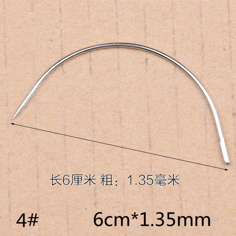 Домашняя поставка ручной работы изогнутая игла 4 размера дугообразная кожаная игла помощник используется для ковровых подушек кукольного изготовления 1 шт