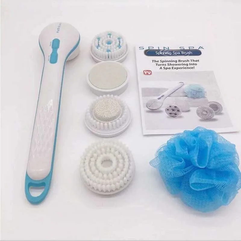 Душ массажер body back Brush 5 в 1 электрическая щетка для ванны душа ручной вращающийся