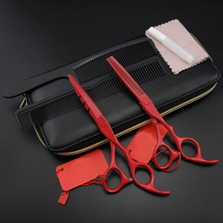 Новинка 6,0 дюймов профессиональные ножницы для волос набор режущих филировочные ножницы набор высокого качества для парикмахеров с сумкой