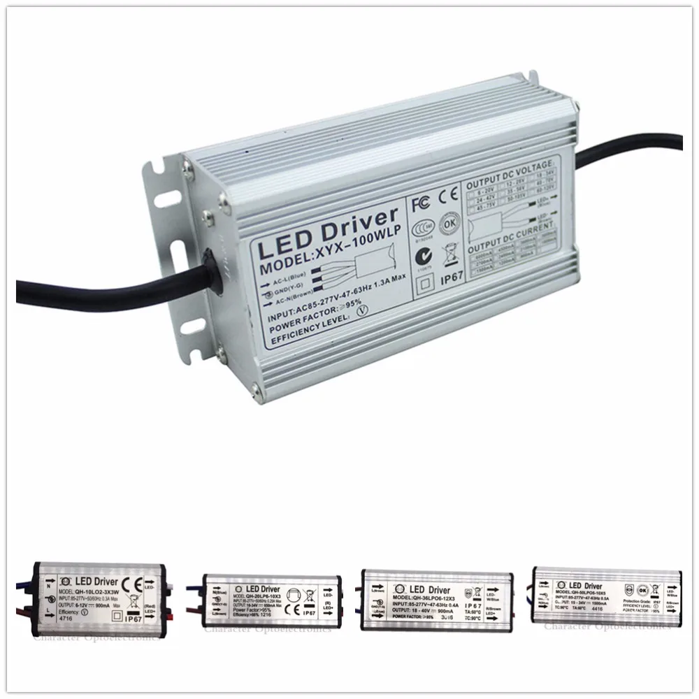 

1PCS LED driver, 10W, 20W, 30W 50W 100W 200W AC 85-265V is a flood of floodlights without stroboscopic DC waterproof drive