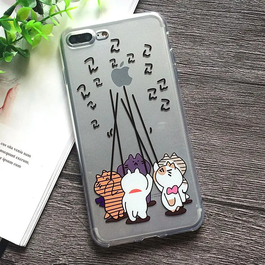 Funda de teléfono de silicona suave gruesa 6 S para Apple iPhone 8 7 Plus fundas iPhone8 X funda de conejo pintado flores de caída de rábano de amor