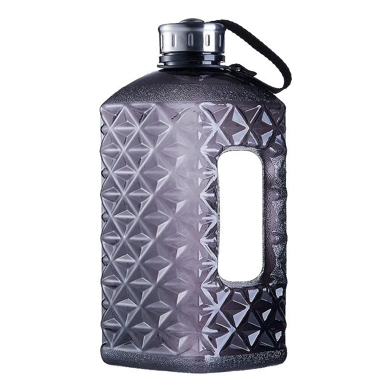 Soffe бриллианты 1/2 галлонов бутылка для воды Bpa бесплатно 2.2л большой Capcity шейкер для протеина пластиковые спортивные бутылки для воды тренажерный зал фитнес чайник - Цвет: Черный