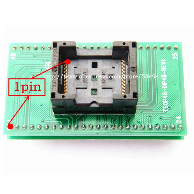 Высокое качество TSOP48 к DIP48 адаптер, TSOP48 тестовое гнездо 0,5 мм Pitchfor RT809F RT809H& XELTEK USB программатор